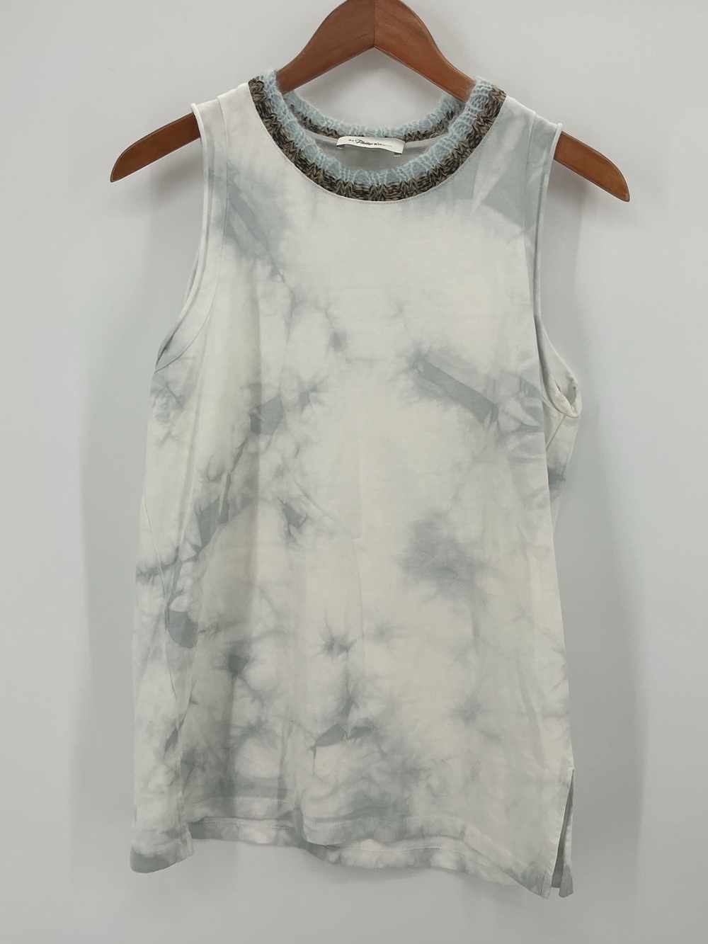 3.1 Phillip Lim Tie Dye Marbled Sleeveless Tank Top Blue White